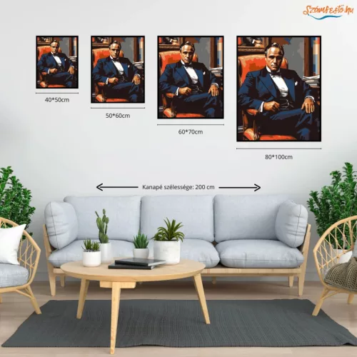Don Corleone - számfestő készlet - Számfestő.hu - 40×50cm - Keret nélkül
