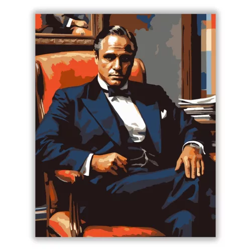 Don Corleone - számfestő készlet - Számfestő.hu - 40×50cm - Keretre feszítve