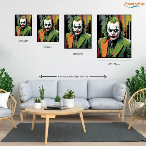 Gotham réme - Joker - számfestő készlet - Számfestő.hu - 60×70cm - Keretre feszítve