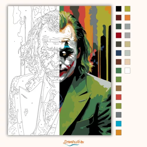 Gotham réme - Joker - számfestő készlet - Számfestő.hu - 40×50cm - Keretre feszítve