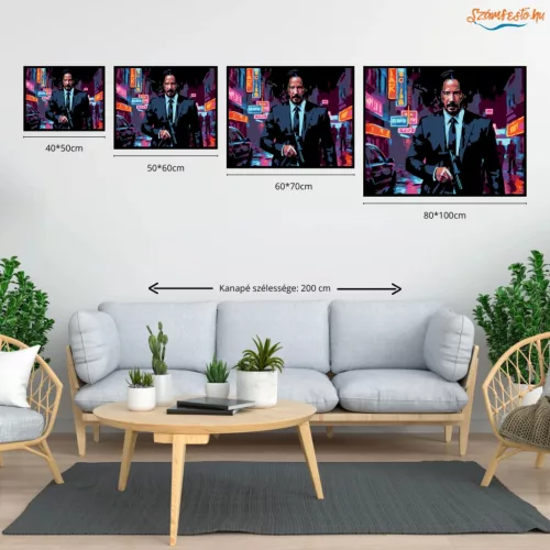 John Wick az éjszakában - számfestő készlet - Számfestő.hu - 80×100cm - Keret nélkül
