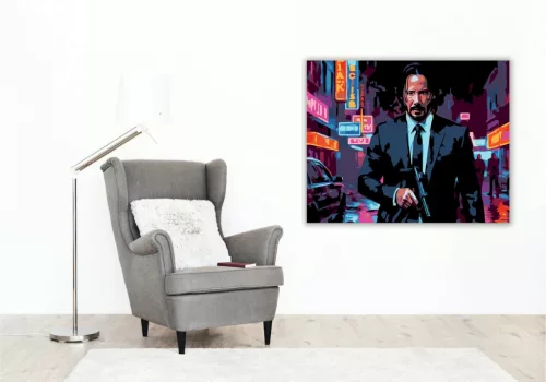John Wick az éjszakában - számfestő készlet - Számfestő.hu - 40×50cm - Keretre feszítve