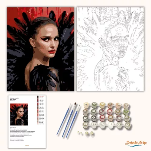 Fekete hattyú - számfestő készlet - Számfestő.hu - 40×50cm - Keret nélkül