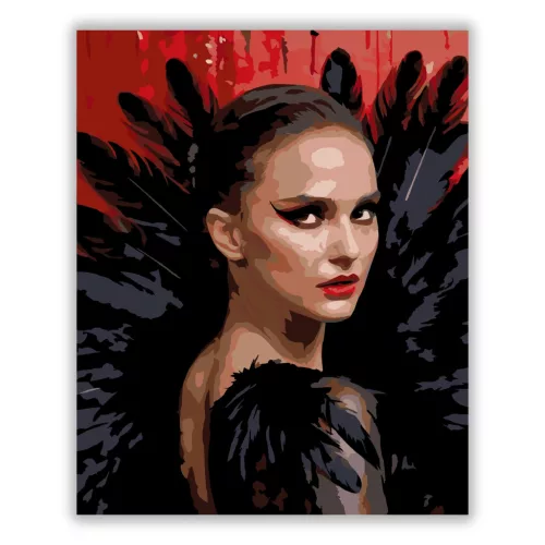 Fekete hattyú - számfestő készlet - Számfestő.hu - 40×50cm - Keretre feszítve