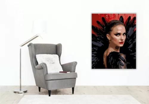 Fekete hattyú - számfestő készlet - Számfestő.hu - 40×50cm - Keret nélkül