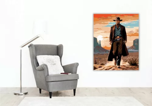 A jó, a rossz és a csúf - számfestő készlet - Számfestő.hu - 50×60cm - Keretre feszítve