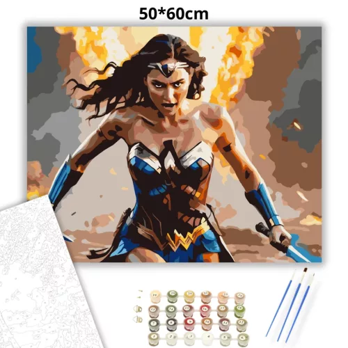 Az amazon harcos - számfestő készlet - Számfestő.hu - 50×60cm - Keretre feszítve