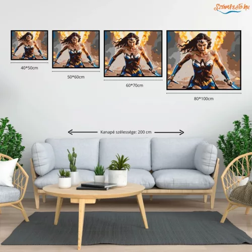 Az amazon harcos - számfestő készlet - Számfestő.hu - 40×50cm - Keret nélkül