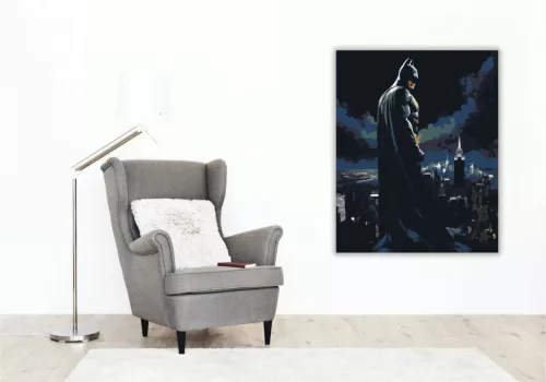 Sötét lovag - számfestő készlet - Számfestő.hu - 40×50cm - Keretre feszítve