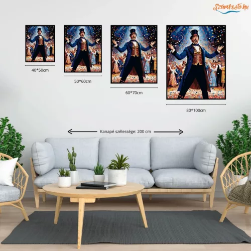 A legnagyobb showman - számfestő készlet - Számfestő.hu - 50×60cm - Keretre feszítve