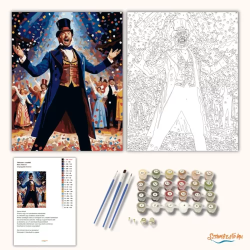 A legnagyobb showman - számfestő készlet - Számfestő.hu - 80×100cm - Keret nélkül