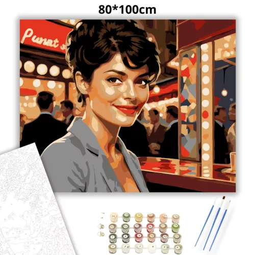 Párizsi pillanat - számfestő készlet - Számfestő.hu - 80×100cm - Keret nélkül