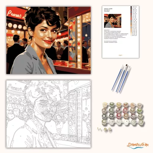 Párizsi pillanat - számfestő készlet - Számfestő.hu - 40×50cm - Keretre feszítve