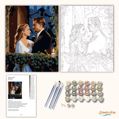 Rómeó és Júlia - számfestő készlet - Számfestő.hu - 50×60cm - Keretre feszítve