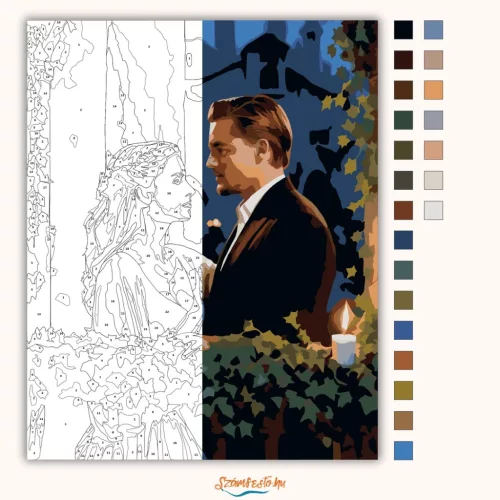 Rómeó és Júlia - számfestő készlet - Számfestő.hu - 60×70cm - Keretre feszítve