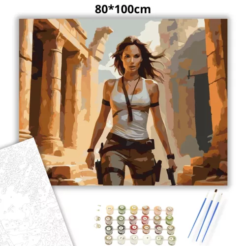 A kincsvadász - számfestő készlet - Számfestő.hu - 80×100cm - Keretre feszítve