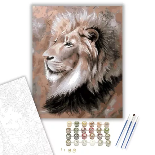 Állatok királya - számfestő készlet - Számfestő.hu - 60×70cm - keretre feszítve