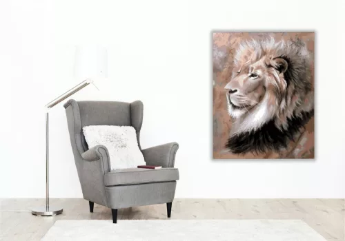 Állatok királya - számfestő készlet - Számfestő.hu - 60×70cm - keretre feszítve