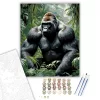 Ezüsthátú Gorilla a Dzsungelben - számfestő készlet - Számfestő.hu - 40×50cm - keret nélkül