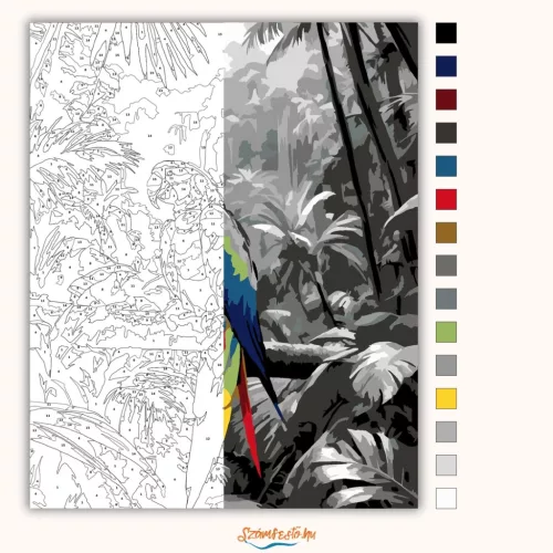 Barnamedve az Erdő Mélyén - számfestő készlet - Számfestő.hu - 40×50cm - Keret nélkül