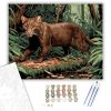 Jaguarundi az Erdő Mélyén - számfestő készlet - Számfestő.hu - 50×60cm - keret nélkül
