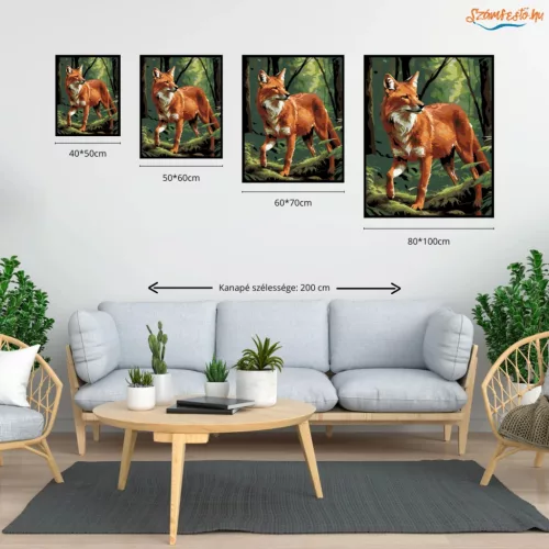 Dhole az Erdő Mélyén - számfestő készlet - Számfestő.hu - 40×50cm - Keret nélkül