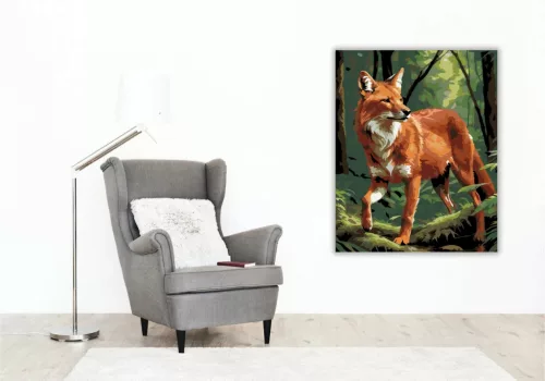 Dhole az Erdő Mélyén - számfestő készlet - Számfestő.hu - 40×50cm - Keret nélkül