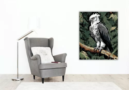 Harpia a Dzsungel Ágain - számfestő készlet - Számfestő.hu - 40×50cm - keretre feszítve