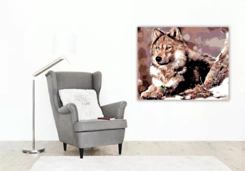 Havas farkas - számfestő készlet - Számfestő.hu - 40×50cm - Keretre feszítve
