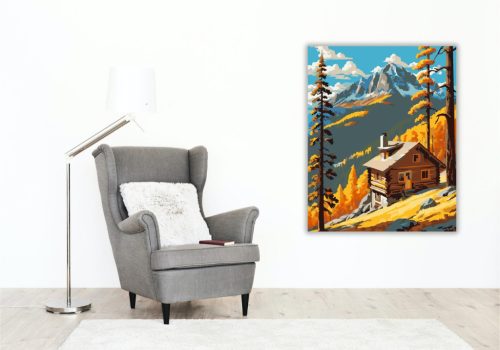 Őszi Hegyvidék Harmóniája - számfestő készlet - Számfestő.hu - 40×50cm - keret nélkül