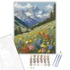 Alpesi Vadvirágok Harmóniája - számfestő készlet - Számfestő.hu - 50×60cm - keretre feszítve