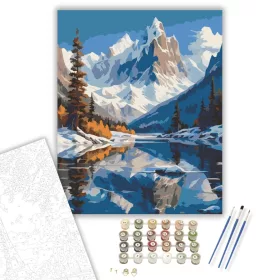 Hegyi Tükröződés Nyugalma - számfestő készlet - Számfestő.hu - 40×50cm - keret nélkül