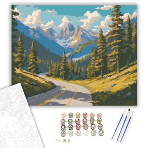 Hegyi Út Fensége - számfestő készlet - Számfestő.hu - 60×70cm - keretre feszítve