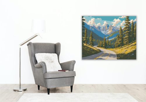 Hegyi Út Fensége - számfestő készlet - Számfestő.hu - 60×70cm - keretre feszítve