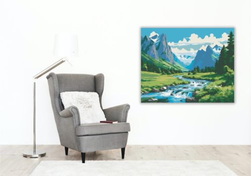 Hegyi Patak Harmóniája - számfestő készlet - Számfestő.hu - 60×70cm - keretre feszítve