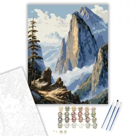 Fenséges Hegyi Kilátás - számfestő készlet - Számfestő.hu - 40×50cm - keret nélkül