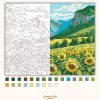 Aranyló Napraforgómező és Zöld Hegyek - számfestő készlet - Számfestő.hu - 40×50cm - Keretre feszítve