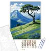 Magányos Fa és Kék Vadvirágos Völgy - számfestő készlet - Számfestő.hu - 50×60cm - keretre feszítve