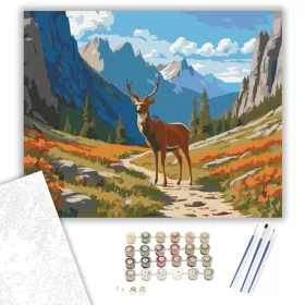 Vadvilág és Vadvirágok Hegyi Ösvénye - számfestő készlet - Számfestő.hu - 40×50cm - keret nélkül