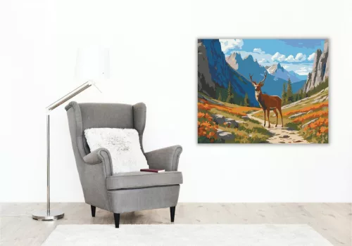 Vadvilág és Vadvirágok Hegyi Ösvénye - számfestő készlet - Számfestő.hu - 40×50cm - keret nélkül