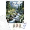 Hegyi Patak és Hófedte Csúcsok - számfestő készlet - Számfestő.hu - 40×50cm - keretre feszítve