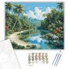 Trópusi Lagúna és Pálmafák - számfestő készlet - Számfestő.hu - 40×50cm - keret nélkül