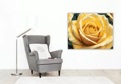 Aranyló Sárga Rózsa - számfestő készlet - Számfestő.hu - 40×50cm - keret nélkül