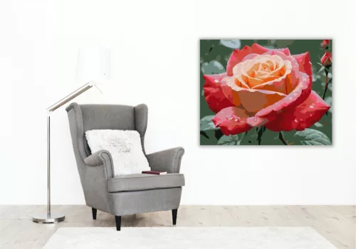 Hajnali Harmat Rózsája - számfestő készlet - Számfestő.hu - 60×70cm - keret nélkül
