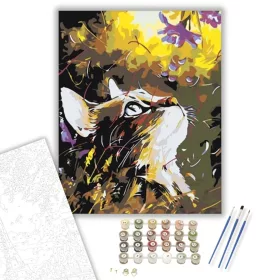 Figyelő cica - számfestő készlet - Számfestő.hu - 40×50cm - keret nélkül