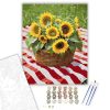 Napraforgó Kosár Pikniken - számfestő készlet - Számfestő.hu - 80×100cm - keret nélkül