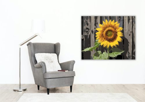 Napraforgó a Kerítés Mellett - számfestő készlet - Számfestő.hu - 40×50cm - keret nélkül