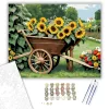 Napraforgók a Kerti Talicskában - számfestő készlet - Számfestő.hu - 40×50cm - keret nélkül