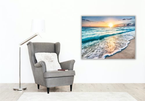 Hullámok a naplementében - számfestő készlet - Számfestő.hu - 60×70cm - keretre feszítve