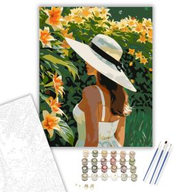 Narancssárga Liliomok Kertje - számfestő készlet - Számfestő.hu - 40×50cm - keret nélkül